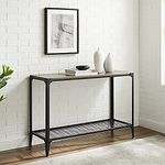 Walker Edison Declan Urban Industrial Angle Iron and Wood Entry Table, 44 Inch, Grey Wash