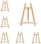 AHAQU 6PCS Mini Easel Stand, 20x28cm Wooden Tabletop Easel Holder Stand, Artist Triangle Easel, Small Desktop Display Easel for Photos, Painting, Drawing, Calendar, Weddings, Crafts