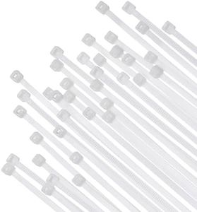 12" White Zip Cable Ties (100 Pack), 40lbs Tensile Strength - Heavy Duty, Self-Locking Premium Nylon Cable Wire Ties for Indoor and Outdoor by Bolt Dropper (White)