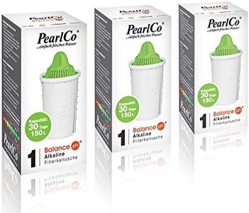 PearlCo Alkaline Classic - Produce Aqua alcalina - Pack 3 Filtro de Aguas con 1 cartuccia filtrante Universal Classic - adatto per Brita Classic
