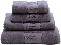 Marmaris Co. Set of 4 Luxury Super Soft Towels – Premium Viscose Derived from Bamboo & Turkish Cotton for The Ultimate Bath Experience