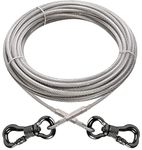 XiaZ 30 Feet Tie Out Cable for Dogs, Locking Carabiner Dog Runner Chain for Outside, Yard, Camping, Up to 250 Pounds