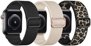 Witzon Stretchy Nylon Bands Compatible with Apple Watch Band Series 7 8 10 9 46mm 45mm Women Men, Adjustable Elastic Braided Replacement Strap for iWatch Apple Watch SE Series 6 5 4 3 2 42mm 44mm 49mm