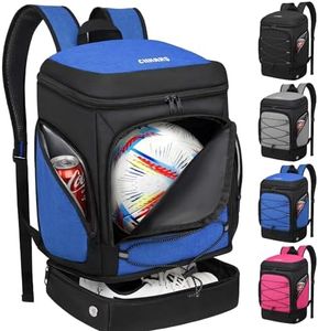 Ciihars Soccer Backpack,Soccer Bag with Ball Holder, Includes Separate Cleat Shoe and Ball Compartment Sport Equipment Bags Fit Basketball Volleyball Football (blue)