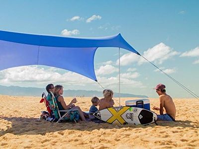 Neso Tents Grande Beach Tent, 7ft Tall, 9 x 9ft, Reinforced Corners and Cooler Pocket(Periwinkle Blue)