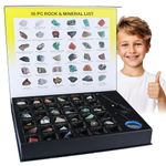 Rock Collection for Kids - 36pc Cool Rocks and Gems Stones Crystals Kit - Rocks and Minerals Science Kit with Leaning Guide - Earth Science Activity Kit - Rock Collection Box for Kids