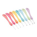 Crochet Hooks Set 8Pcs Ergonomic Grip Crochet Hook Aluminum Smooth Knitting Hook Needles