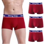 DIVING DEEP Anti Bacterial Trunks Men's Innerwear Cotton Regular Fit Underwear Short Leg Breathable Underpants Men's Briefs & Trunks Boxer Briefs_3 Packs (M3) (M)