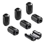 Aiqeer 6 Pcs Clip-on Ferrite Ring Core, EMI RFI Noise Suppressor Cable Clip, Anti-interference High-frequency Filter (9 mm Inner Diameter)