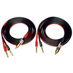 CESS-024-6f Banana Plugs to RCA Cable 6 FT, Phono Banana Speaker Cable, 2 Pack