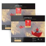 ARTEZA Acrylic Paper Pad, 11 x 14 Inches, Pack of 2, 16 Sheets Each, Heavy White Art Paper Pad for Painting and Drawing