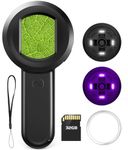 Digital Magnifying Glass with Light, 100X Magnifying Glass with 2 inch IPS Screen, Magnifier with Focus Ring for Reading, White & Purple Lights,Windows&MAC Compatible,32GB TF Card