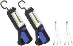 Vagocom 2Pack Rechargeable LED Work Light,Multifunctional Flashlight with Magnetic,2 Modes,180° Rotate for Emergency,Car Repair,Mechanic Tool,Grill,BBQ,Dad Him Gift(Blue)