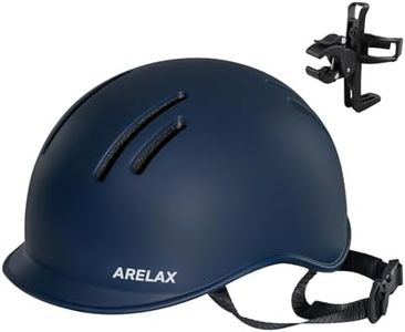 ARELAX Bike Helmet, ABS Ultra-Lightweight Bicycle Helmet with Light & Cup Holder & 2 Sets of Liner - Safety Certified for Bicycle Skateboard Road Bike Skating Roller Helmet for Adult Men Women