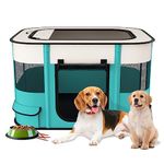 Puppy Playpen for Indoor, Foldable Pet Play Pen for Small Dog Cat,Cat Playpen with Folding Bowl for Puppy Cat, Portable Dog Pen with Roof Lightweight Fabric Playpen Large（90 * 70 * 60cm)