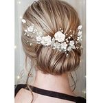 Bride Hair Headbands Accessories Wedding Hair Vines, Crystal Headpieces Flower Headband Bridal Hair Pieces, Pearl Hair Accessories for Women and Girls Hair Styling Accessories (Flower)