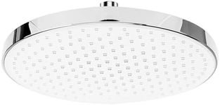SparkPod Fixed Rain Shower Head - Luxury Bathing Experience - High Pressure Rain Shower Head - 10 Inches Round Rain Water Shower Head - Chrome and White Shower Head - Plumber and Tool Free Showerhead