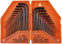 30 Pcs Hex Key Set Allen Wrench Set, Industrial Grade Set Tools, L Shape,0.028-3/8 inches,0.7-10 mm Set Tools with Portable Case