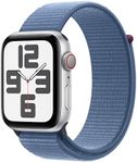 Apple Watch SE (2nd Gen) [GPS + Cellular 44mm] Smartwatch with Silver Aluminum Case with Winter Blue Sport Loop. Fitness & Sleep Tracker, Crash Detection, Heart Rate Monitor, Carbon Neutral