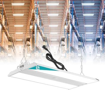 VocgoUU 3FT LED Linear High Bay Light, 0-10V Dimmable, 3CCT 4K/5K/6K & 3 Power Selectable 200W/250W/300W, Adjustable Angle, with 5.25ft Cord, for Garage Warehouse Workshop Industrial, ETL, 24-Pack