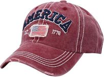 Handcuffs Baseball Cap with Snap Closure Unisex America Embroidered Design Denim Cap | Casual Hats | Gym Apparel | Summer Caps (Maroon)