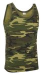 100% Cotton Army Military Style Sleeveless Vest Tank Top Singlet - Woodland Camouflage (L)