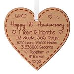 Happy 1st Anniversary Gift for Couples 1st Wedding Anniversary Gifts for Him Her One Year Engagement Present for Fiance 1 Year Celebration Keepsake for Husband Wife Spouse Boyfriend Girlfriend Partner