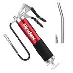 Pindex Grease Gun 8000PSI: Heavy Duty Manual Grease Gun Tool with 18 inch Flex Hose, Fit for 14oz Cartridges and Bulk, Grease Guns for Automotive & Trailers | Agriculture | Industrial | Marine