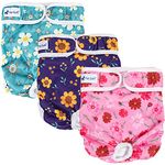 Pet Soft Dog Nappies Female - Washable Female Period Pants for Dogs Pets, Incontinence Reusbale Dog Heat Diapers 3Pack