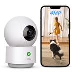 AOSU 4MP Indoor Security Camera, 2.5K Baby Monitor Pet Dog Camera, 5GHz/2.4GHz Wi-Fi Camera Surveillance Interieur, 360° Motion Tracking Pan/Tilt, IR Night Vision, 2-Way Audio, Compatible with Alexa