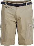 Men's Hiking Loose Quick Drying Outdoor Fitness Sports Active Cargo Multi Pocket Shorts, Khaki, Large