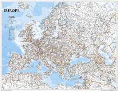 National Geographic Europe Wall Map - Classic - Laminated (Enlarged: 46 x 35.75 in) (National Geographic Reference Map)