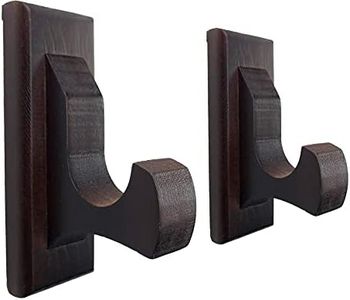 NANGOPOP Wooden Wall Mount Display Hooks - Sword Holder Rack, Hanger for Martial Arts Weapons, Axe, Knife, Dagger, Lightsaber and Wizard Wand at Home or Office, Brown