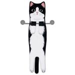 Cat Hand Towels for Bathroom Kitchen, Funny Cat Gifts for Women Housewarming Gifts for Cat Lovers, House Warming Gifts New Home Hanging Decorations (black-white)