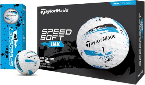 TaylorMade SpeedSoft Ink Golf Balls, Blue – Soft Feel, High Visibility