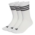 adidas Unisex 3Stripes Cushioned Sportswear Crew Socks 3 Pair Pack, white/black/black, 10.5-12.5