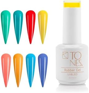 Tones Professional 8 Colors UV LED Rubber Nail Gel for Nail Reinforcement, Extensions, Sculpting & Overlays, Flexible Self-Leveling Formula, Soak-Off, No Shrinking or Lifting (15 ml, Carnival)