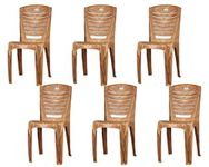 Nilkamal CHR4025 Plastic Mid Back with Arm Chair | Chairs for Home| Dining Room| Bedroom| Kitchen| Living Room| Office - Outdoor - Garden | Dust Free |100% Polypropylene Stackable Chairs | Set of 6