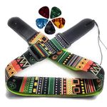 IMAGINEA Electric Guitar Strap/Belt with Leather End for Acoustic Guitar (Bohemian)