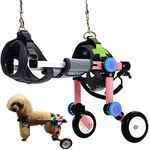 HobeyHove Adjustable Dog Wheelchair,Fordable Dog Wheelchair for Back Legs,Assist Small Pets with Paralyzed Hind Limbs to Recover Their Mobility Two Colour 5-Size (XXS Pink)