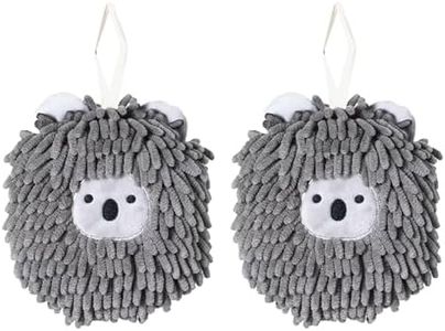 2-Pack of Microfiber Hanging Hand Towels, Super Absorbent and Quick-Drying, Soft Plush Hand Towels with Hanging Loops for Bathroom and Kitchen (Grey)