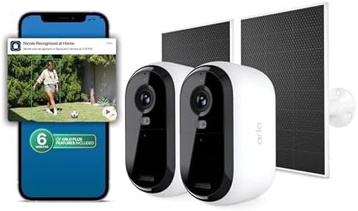Arlo Essential Security Camera 2K (3rd Gen, 2025 Release) 2 Cam + 2 Solar Panels + 6 Months of Secure Plus Plan - Wireless Outdoor Camera, Battery Power, Person Recognition, Package Detection, White