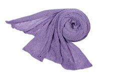 Newborn Baby Cheesecloth Swaddle Cocoon Blanket Knit Crochet Wrap Photo Photography Prop (Purple)