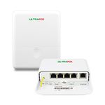 UltraPoE Ultrapoe 4 Port Outdoor Gigabit Poe++ Extender, Up to 100M/330Ft Ethernet Over Copper Wire, Ieee 802.3At/Af Compliant, Plug and Play 8X6X2.2 White