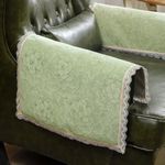 MINJIATEX Couch arm Covers,Non-Slip lace Sofa arm Covers Set of 2 Washable Sofa armrests Cover for Living Room Recliner Chair arm Cover Protectors for Leather armrest (FH-Sage Green)