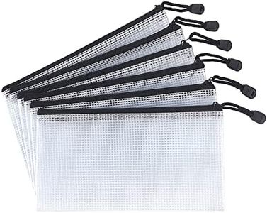 WALFESHOO 6pcs A5 Zip File Bags,Mesh Zipper Pouch Document,Waterproof Zip File Folders for School Office Supplies and Business Papers and Books Storage and Cosmetics Storage