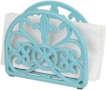 Home Basics Cast Iron Paper Napkin Holder/Freestanding Tissue Dispenser for Kitchen Countertops, Dining Table, Picnic Table, Indoor & Outdoor Use, (Turquoise) (NH51107)