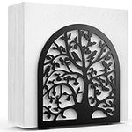 Housolution Napkin Holder, Tree & Bird Design Metal Napkin Holders for Paper Napkins, Freestanding Napkin Holder for Kitchen and Table, Modern Napkins Holder for Home & Picnic Party, Black