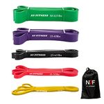 N7 Fitness Pull Up Resistance Bands Set - Long Natural Rubber Exercise Band - Gym Equipment for Yoga, Calisthenics, CrossFit, Mobility and Powerlifting - Men and Women