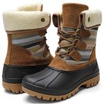 STQ Winter Snow Boots for Women Waterproof Cold Weather Women Duck Boots Taupe/Tan 8 M